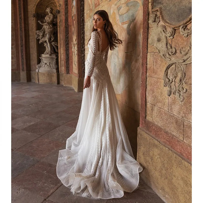 Magri abiti da sposa elegante e senza schienale una linea abiti da sposa scottatura a valotto di tulle appliques vestido de nolia