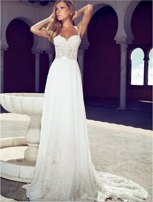 Gorgeous Beach See Through Romantic Princess Formal Custom Sexy Backless Bridal Gown mother of the bride dresses