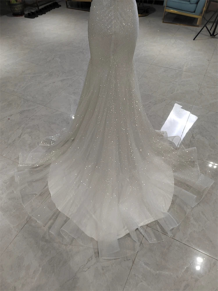 High Quality Shining Mermaid Wedding Dress Original Design America & Europe Bride Style