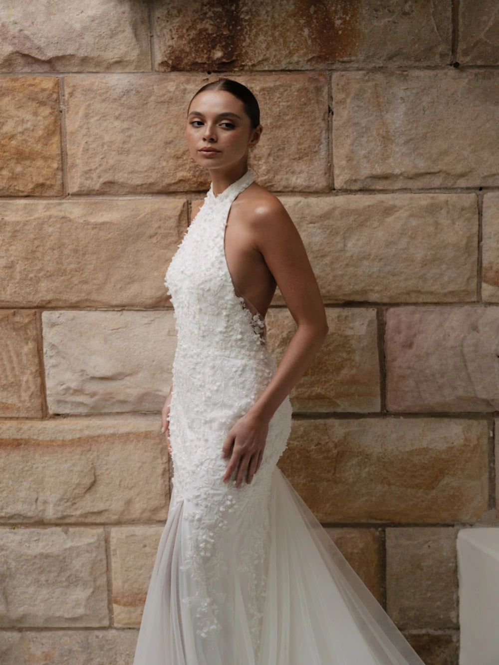 Sexy Halter Backless Dress For Bride Classic Lace Appliques Bridal Gown Elegant Mermaid Long Wedding Dress Robe De Mariée