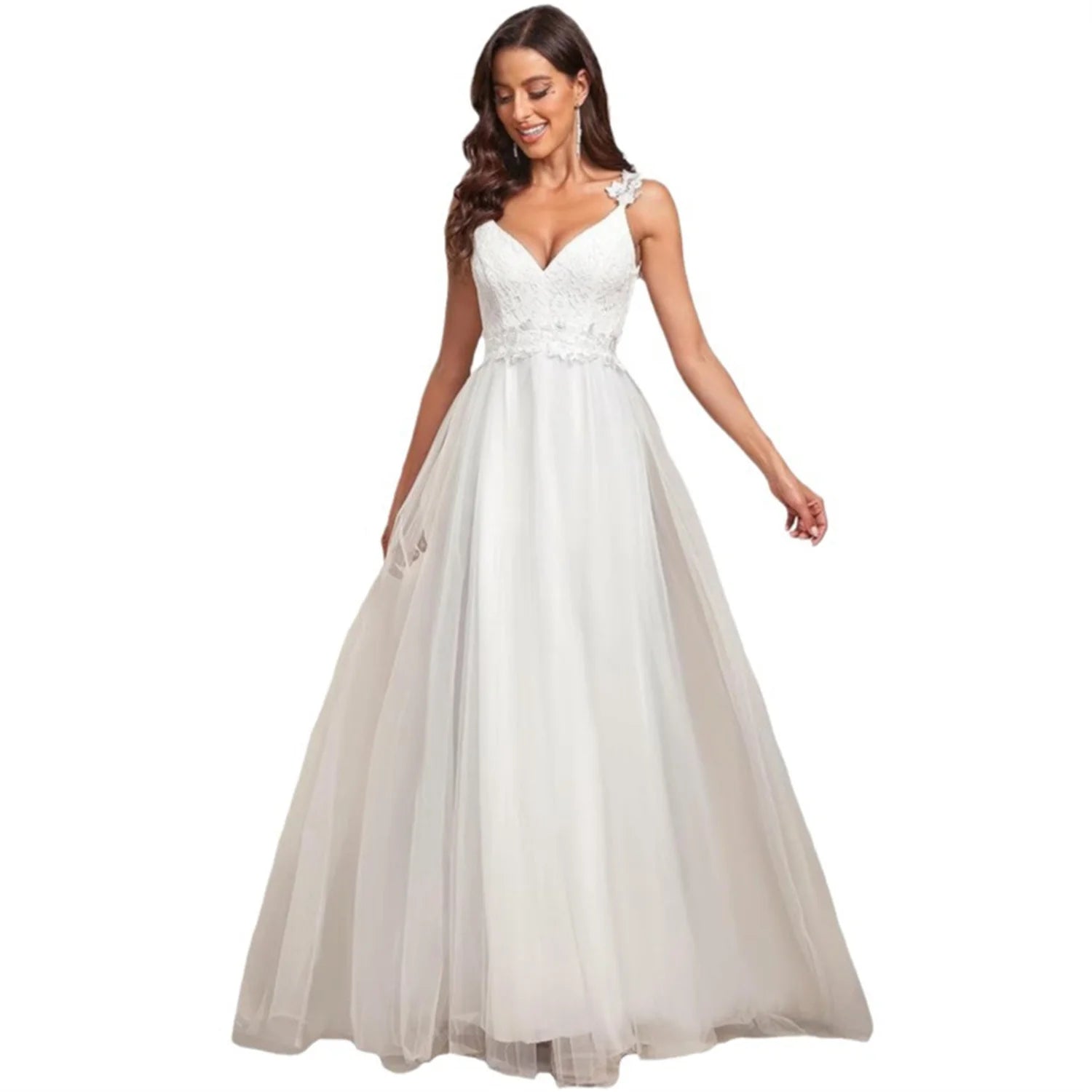 V-neck Civil Bride Dress Temperament Lace Wedding Gowns for Women 2024 Princess Wedding Dresses 2024 High Quality Woman Brides