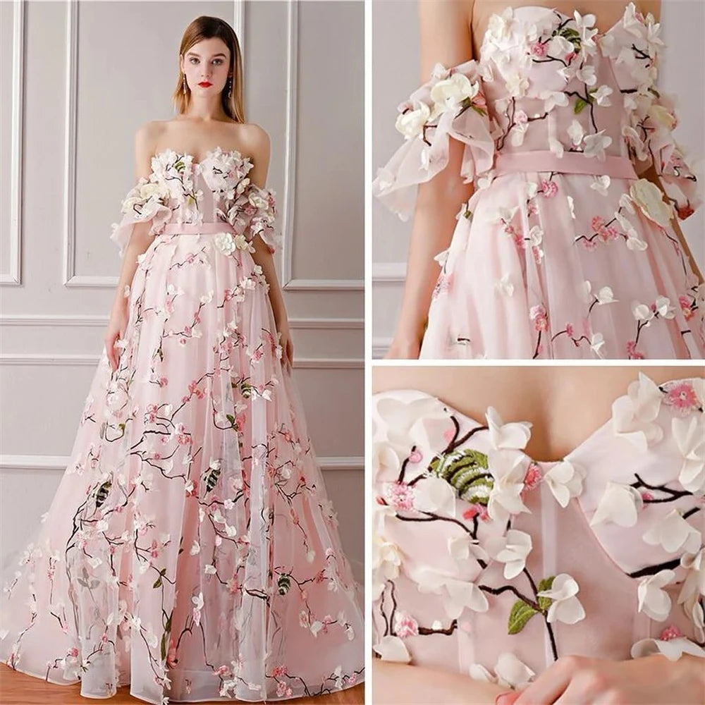 Fashion Intricate Off-the-shoulder Ball gown Cocktail  Quinceanera Draped  Sequin  Chiffon  Dresses