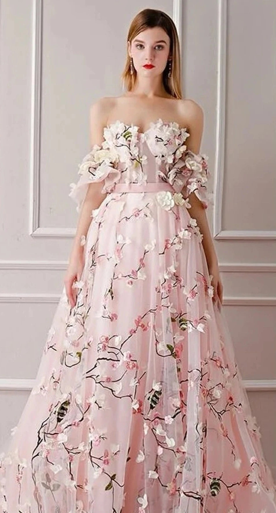 Fashion Intricate Off-the-shoulder Ball gown Cocktail  Quinceanera Draped  Sequin  Chiffon  Dresses