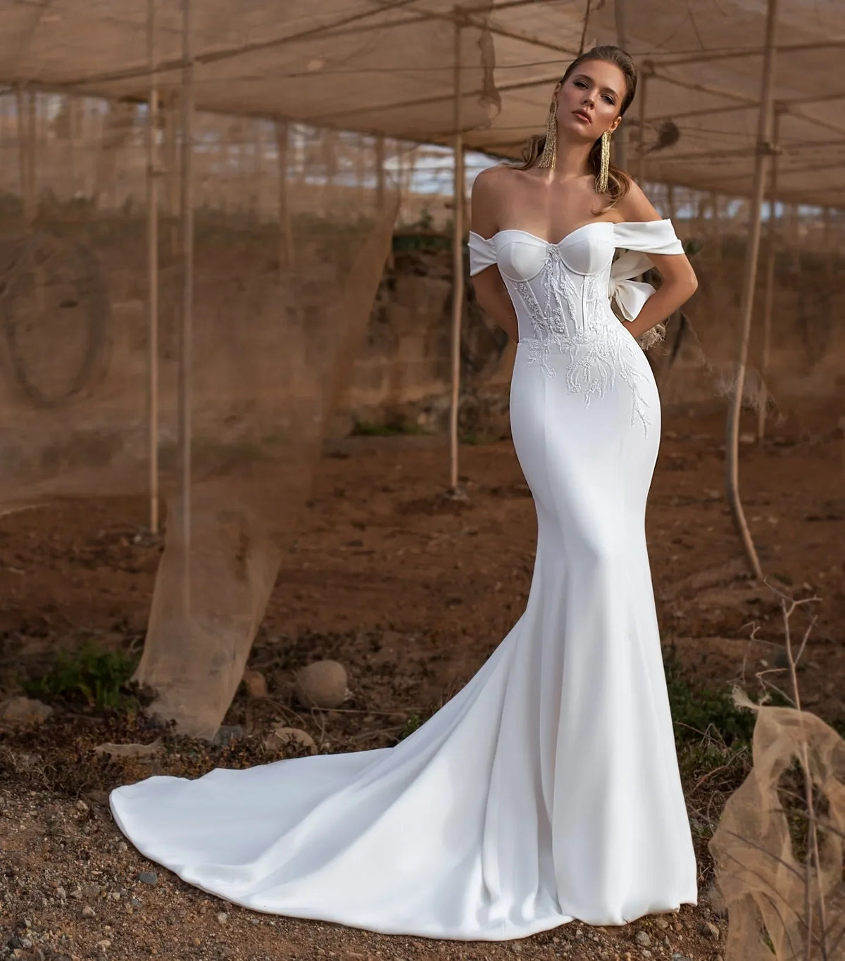 Vestido de noiva de sereia elegante e sexy, vestido de noiva, vestido de noiva, jardim de praia, vestido de festa de noiva romântico personalizado novo