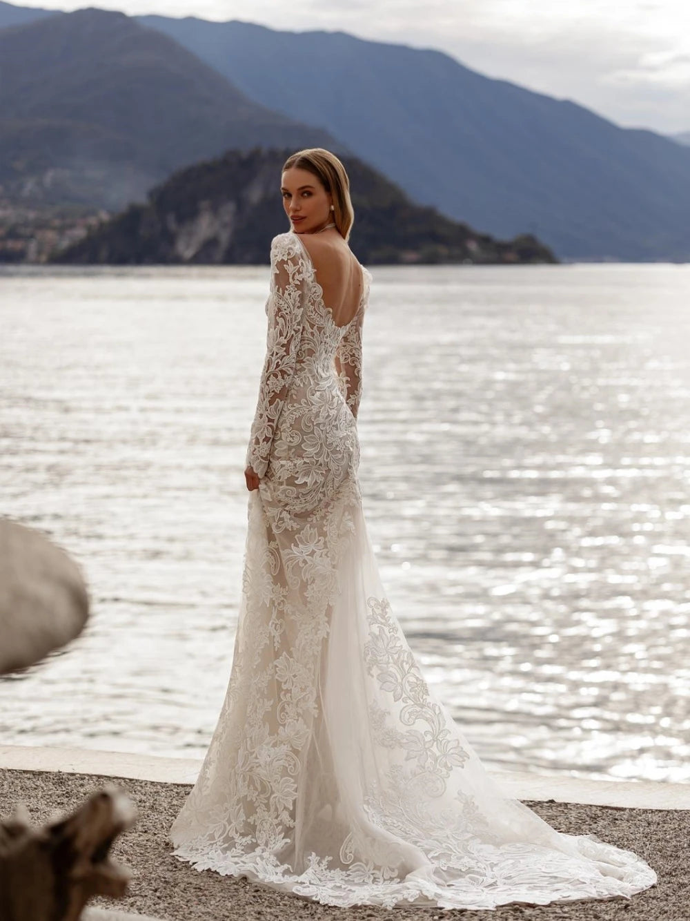 Abiti da sposa classici a collo quadrato abito da sirena romantica per abito da sposa lungo il pavimento senza sposa vestido de nolia