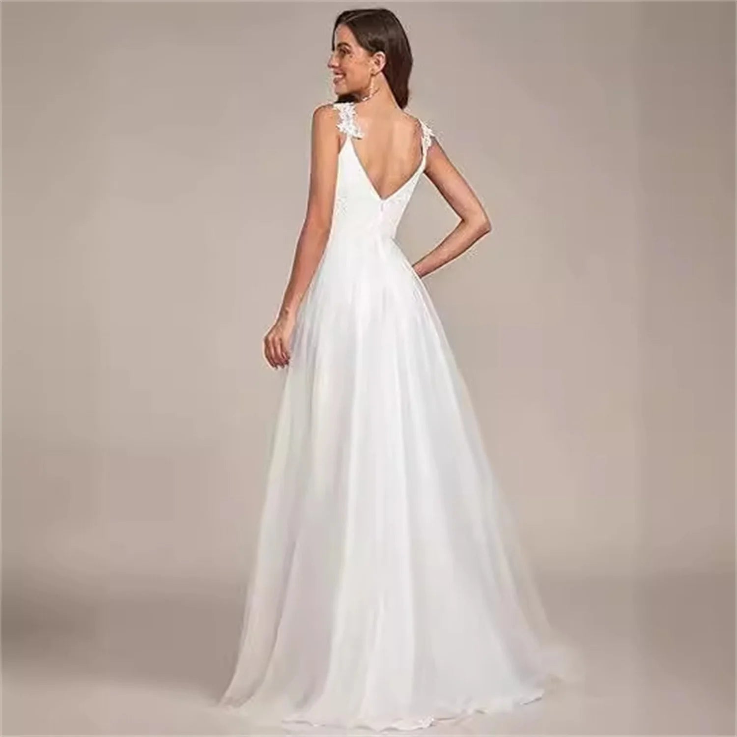 V-neck Civil Bride Dress Temperament Lace Wedding Gowns for Women 2024 Princess Wedding Dresses 2024 High Quality Woman Brides