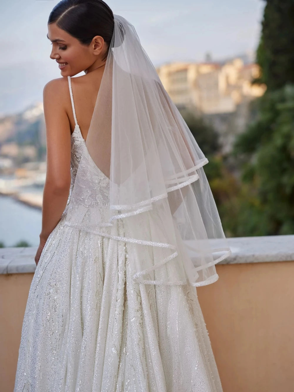 Sexy Deep V-neck Backless Wedding Dress Sparkly Sequins Beads Bride Robe 2024 Elegant A-line Long Bridal Gown Robe De Mariée