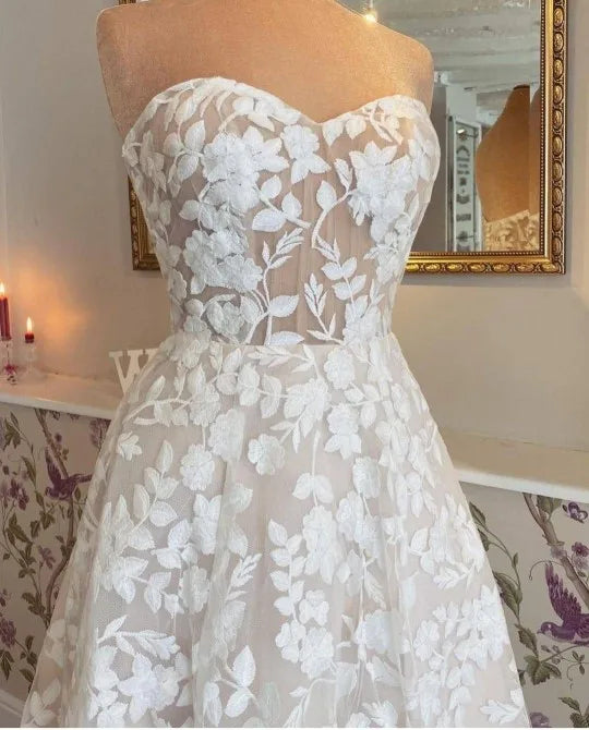 Vestido de noiva vintage en dentelle boho chérie princesse robes de mariée robes nues