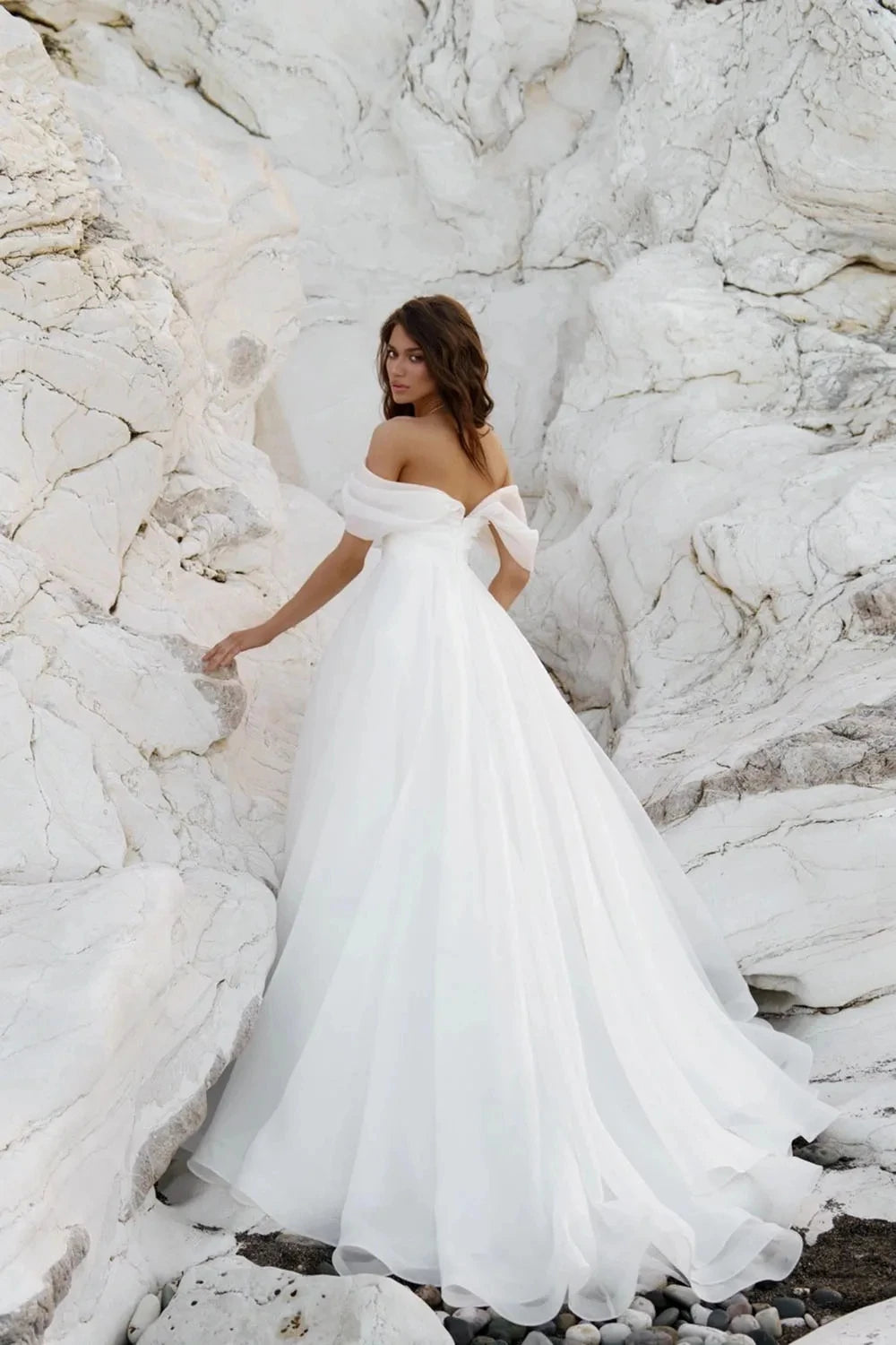 Abiti da sposa a spalla Princess Abiti in raso abito da sposa da sposa in raso per le donne personalizzare misura Misura sbalorditiva