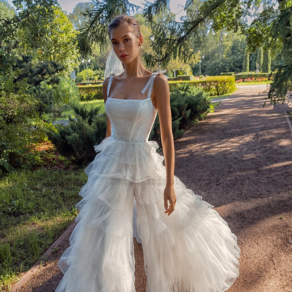 Cinghie spaghetti abiti da sposa abiti da sposa senza maniche senza spalline