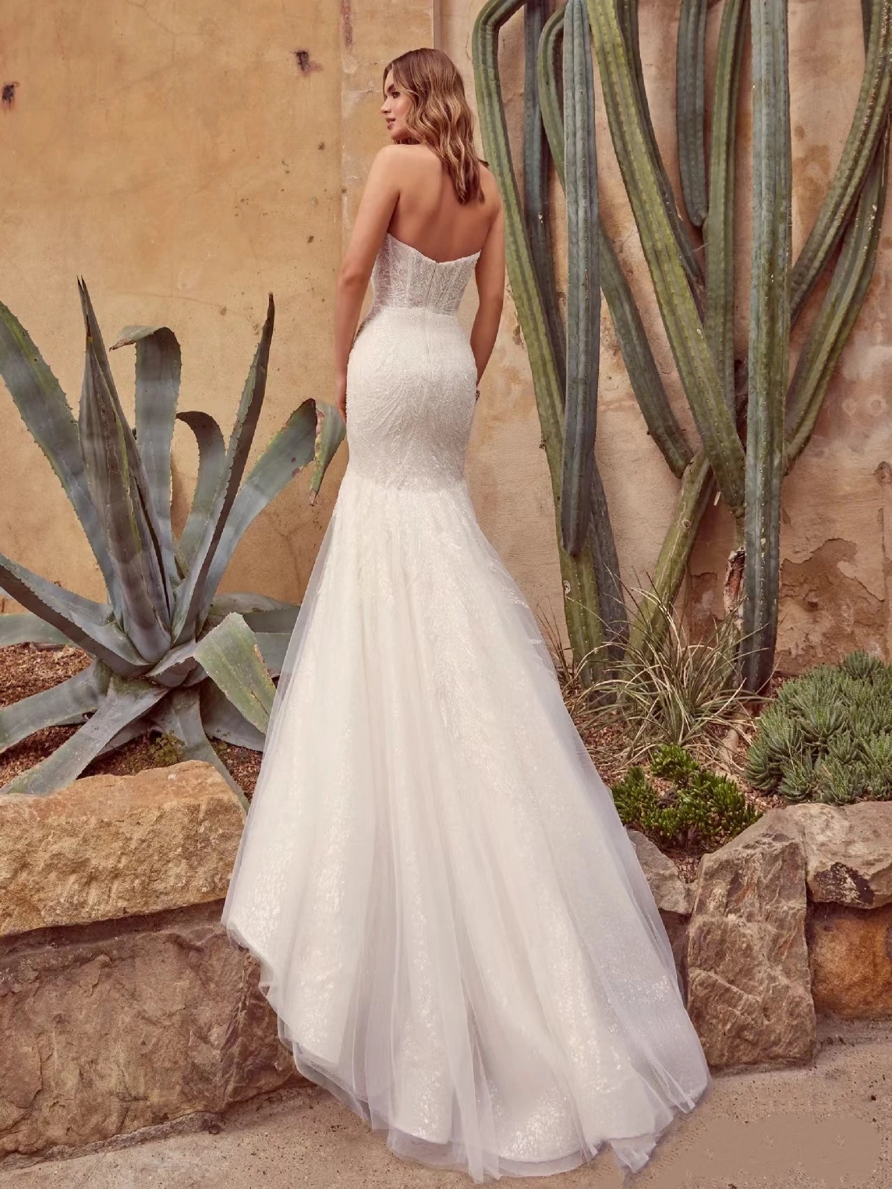 Splendidi abiti da sposa sirena in pizzo abiti da sposa sexy abiti a maniche per sbuffi per feste formali eleganti 2024 Vestidos de nolia