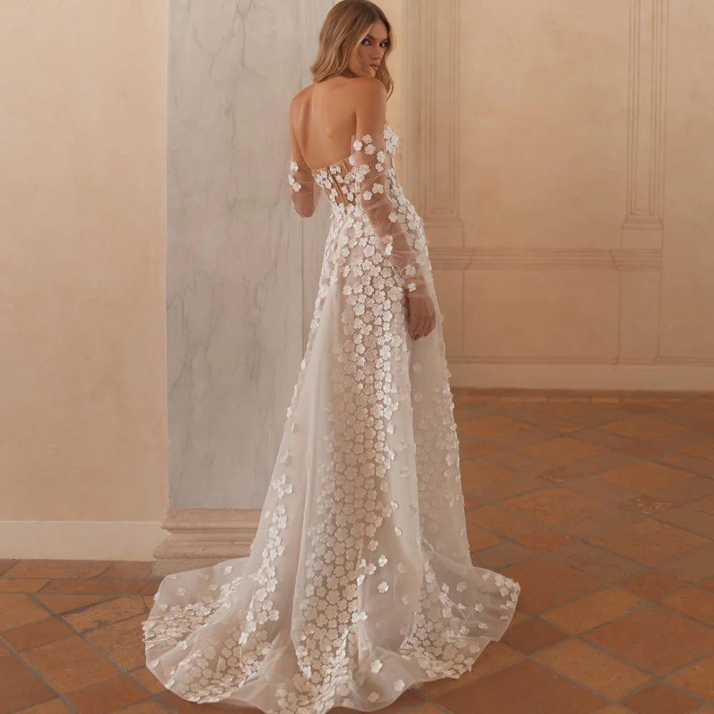 Qcenkeren Свадебное платьe Vestidos de novia Wedding Dresses  A-Line Elegant Sweetheart Appliques Bridal Gowns For Sexy Women