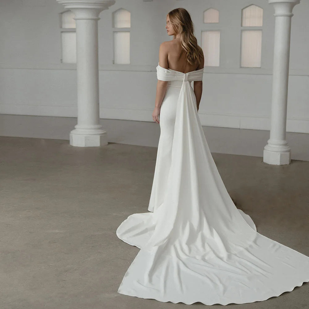 Robes de mariée sans manches blanches blanches pour femmes 2024 adultes de mariée au sol avec vestidos sans dos de novia