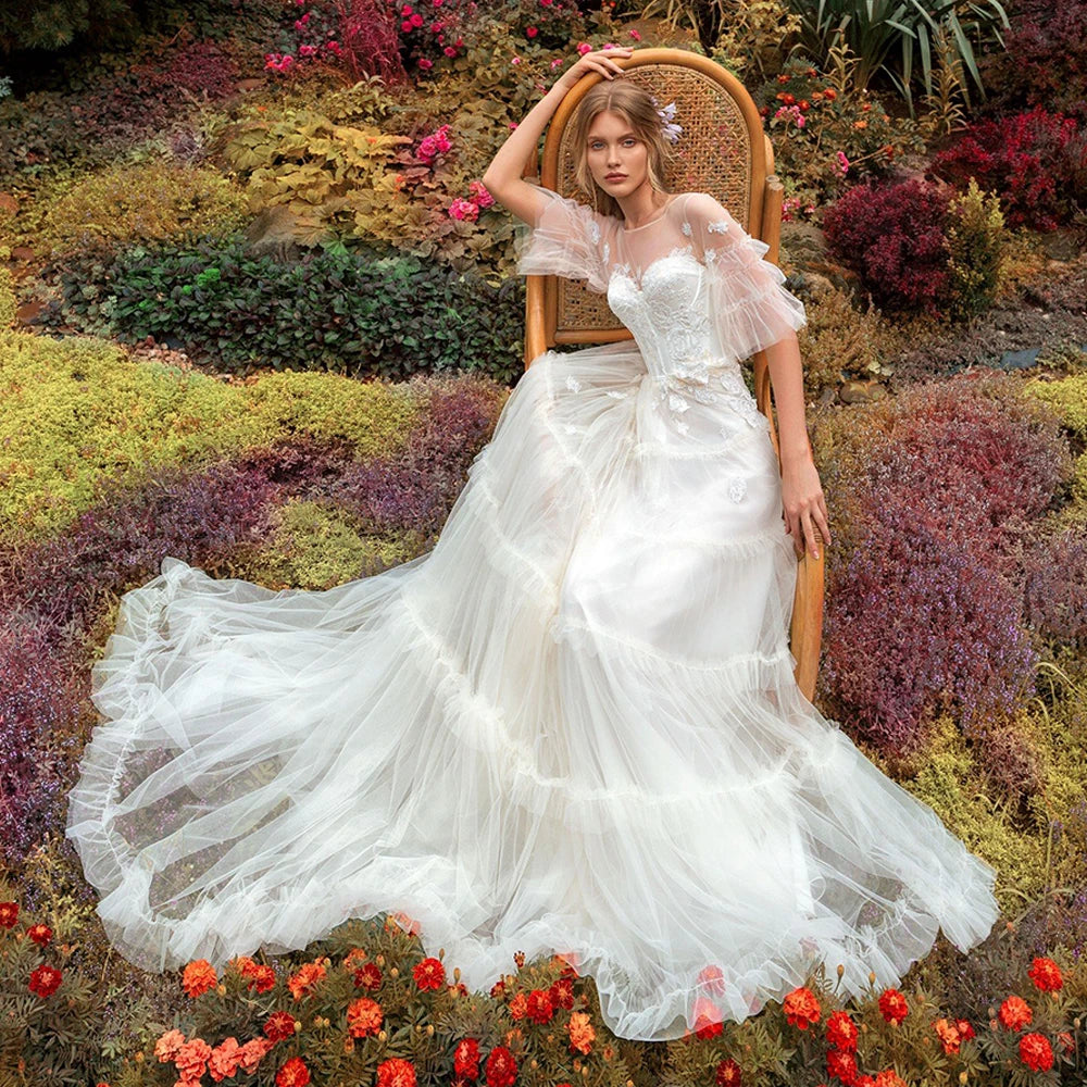 Robes de mariée en tulle élégant