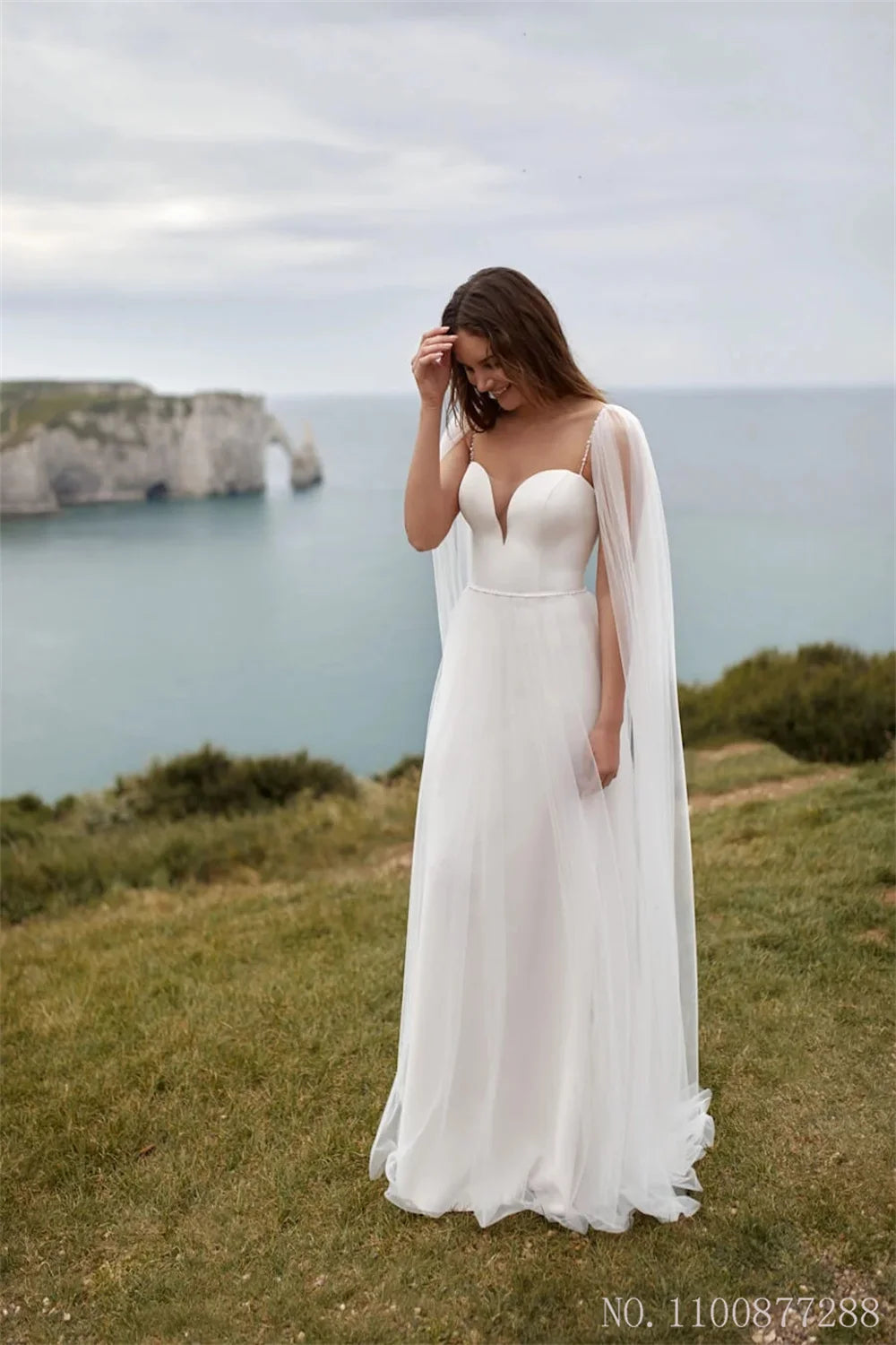 Marvelous rimovibile abito da sposa rimovibile abito da sposa con mantello da sposa guano senza spalla da sposa vestidos de casato