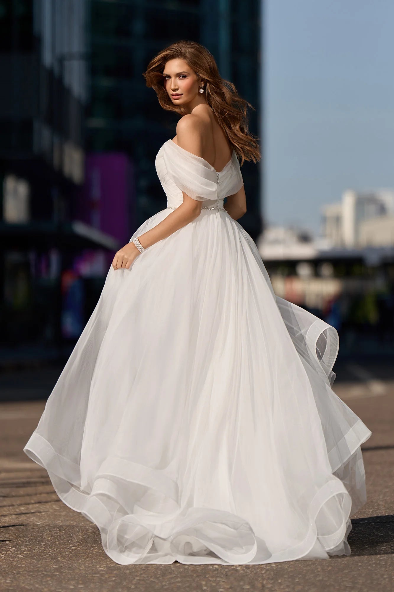 Robe de mariée en plis ivoire Crystal A-Line Custom Sexy Bride Robe High Quality Tulle Long Robe For Women 2024 Robe de Mariée