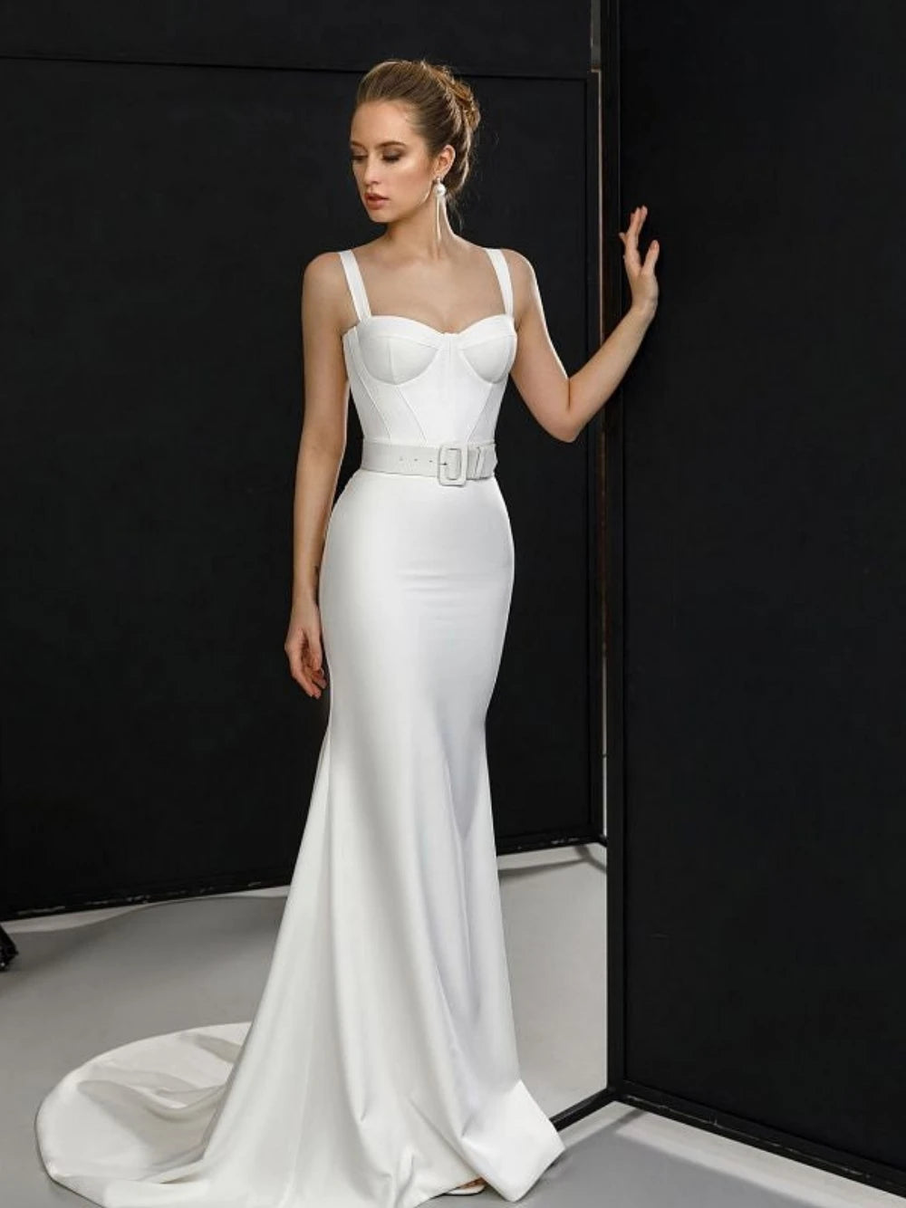 Robe de mariée de cou chéri-coeur Classic Sirène Robe Robe de mariée de longueur de sol Graceful Vestidos de Novia