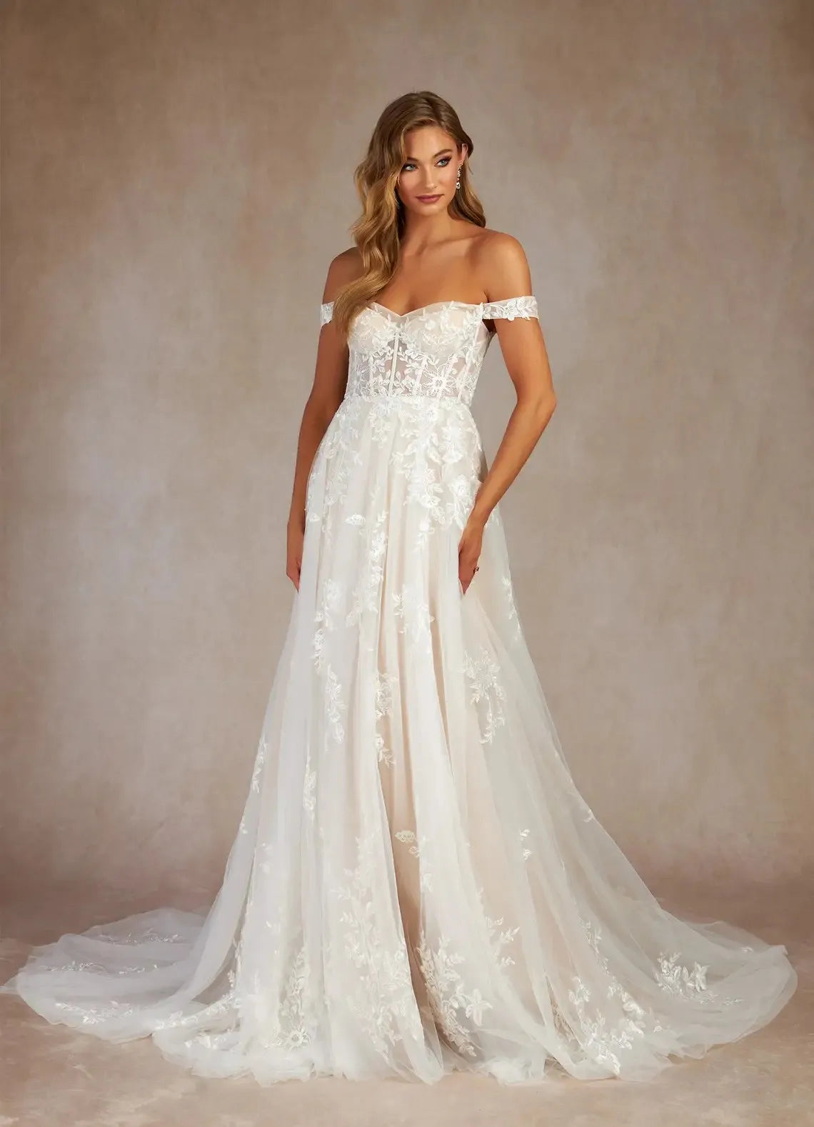 Populari abiti da sposa applique per la spalla in pizzo da spalla Sweeps Sweep Trian Made 2025 Rode de Morrie