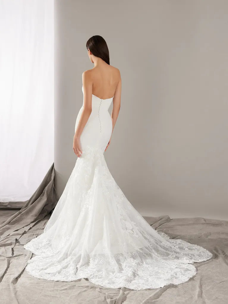 Robe de mariée sirène en crêpe